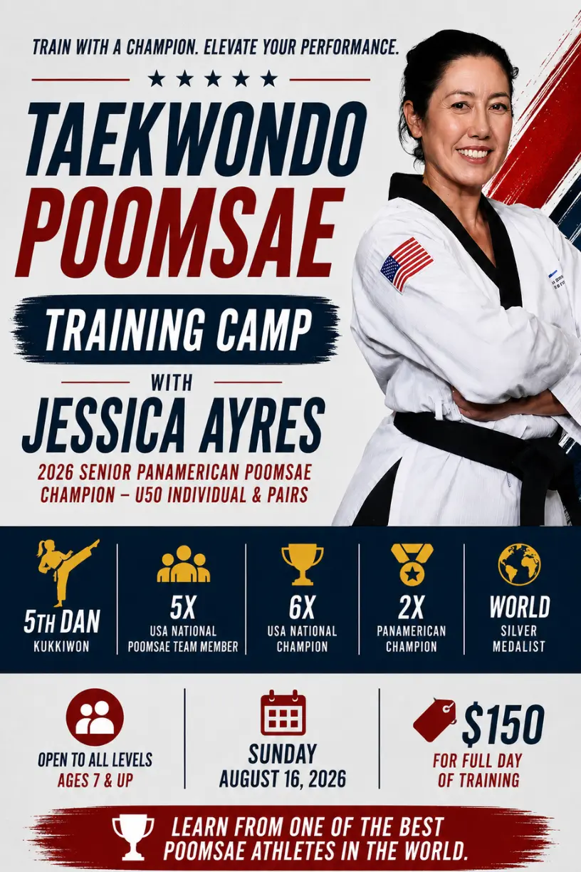 Poomsae Training Camp with Jessica Ayres — Sunday August 16 2026